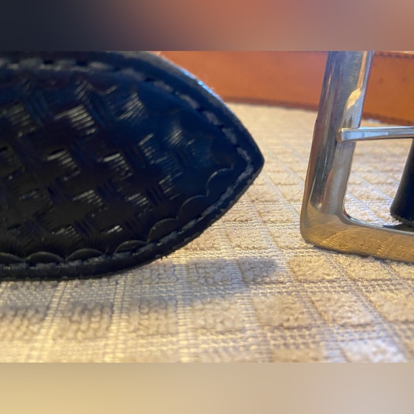 TEX SHOEMAKER & SONS Heavy Duty Black Leather Belt sz 32 (36” long, 2” wide) - Picture 7 of 12